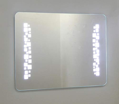 VM ART DESIGN GLASS Specchio da Bagno con Luce LED MOD. Quadrix