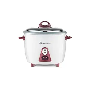 Bajaj Majesty New RCX 3 Multifunction Rice Cooker with Keep Warm Function, 1.5L, 350W, White and Pink