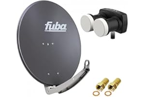 HD Digital Sat Anlage 2 Satelliten Astra/Hotbird - 1 Teilnehmer | Fuba DAA780A Sat Schüssel 78cm anthrazit + DUR-line MB6-US Monoblock Single LNB 6° (DVB-S2, HDTV, 4K/8K, 3D) + 2xF-Stecker vergoldet