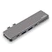 Produktbild Pourvie USB C Hub 7 in 1 Aluminium USB Typ C Adapter mit Thunderbolt 3,USB-C,4K HDMI Anschluss,Pass-Through Aufladen,Micro SD/SD-Kartenleser, 2 USB 3.0 Ports für MacBook Pro 2017/2016