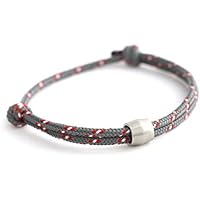 KOMIMAR unisex Surfer Armband DEZENT ROPE ON STEEL EDITION Nautic Bracelet - viele verschiedene Farben - Maritimes Armband - Handarbeit - Schmuck - Edelstahl Perlen Kombinationen - goldfarben - silberfarben - Damen & Herren Armband