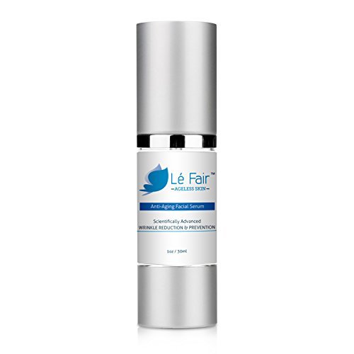 Anti-Aging Skin Serum - Le Fair Wrinkle & Crow's Feet Remover - Vitamin C, Retinol, Mineral Oil, Aloe Vera - Collagen Filler for Face Neck Eyes - Repair Sun Damage, Age Spots, Lighten/Whiten
