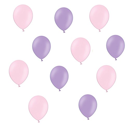 50 x Luftballons je 25 Lavendel / Flieder & Rosa - ca. Ø 28cm - 50 Stück - Ballons als Deko, Party, Fest, Geburt, Hochzeit, Geburtstag, Junge, Mädchen- Farbe Lavendel / Flieder & Rosa - für Helium geeignet - twist4®