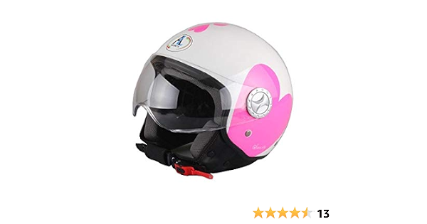 CASCO DEMI-JET AL HELMETS MOD. 101 COLORE BIANCO CON CUORI LOVE :  Amazon.it: Auto e Moto