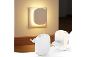 Suright 2 Piezas Luz Nocturna Infantil con Sensor de Movimiento, Lámpara de Noche Enchufable Brillo Ajustables, AUTO/ON/OFF Luz Bebe Nocturna para Niños,Pasillos,Escalera,Dormitorio