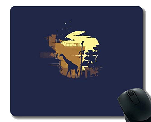 Preisvergleich Produktbild Mauspad Rutschfeste Naturkautschuk-Rechteck-Mauspads, Wildtiergiraffe Gummi Mousepad Genähte Ränder