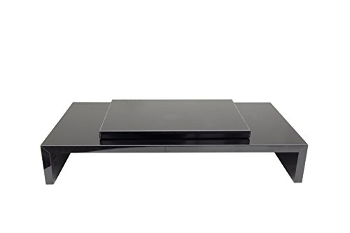 Design Monitortisch "Sauerland" Bildschirm Ständer Drehbar Hochglanz Schwarz B / H / T 60 x 12 x 30cm