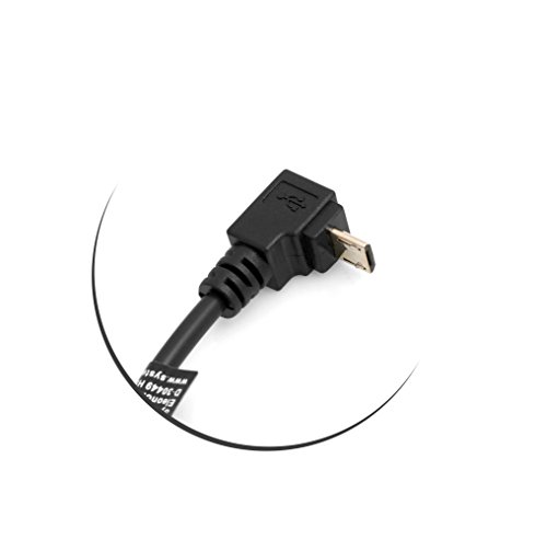 SYSTEM-S Micro USB 90° Grad abwärts Winkel auf Micro USB Adapter Kabel Datenkabel Ladekabel Verlängerung 27 cm - 2