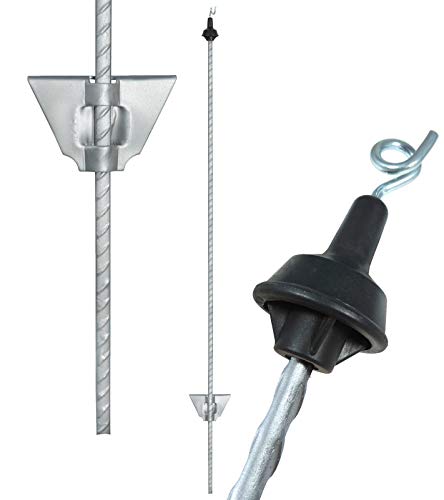 Preisvergleich Produktbild 25x Federstahlpfahl 105 cm, rund, Dahtöse Silber