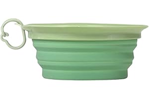 UNITED PETS Leaf Bowl Comedero para Perros de Viaje, Plegable y portátil, Verde, Hecho de Silicona atóxico. Talla única, de diseño