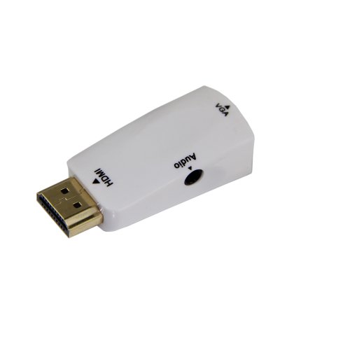 Sienoc HDMI to zu auf VGA Weiblich mit Audio Output Kabel Konverter Unterstützung 1080P (Weiß HDMI auf VGA M/F)