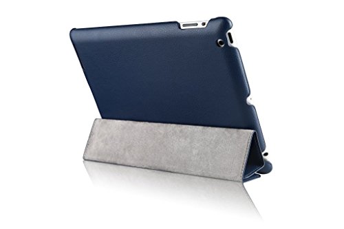 Invision® iPad 2 iPad 3 und iPad 4 Intelligente Hülle – Tolles Design – Magnetische Aufweck/Schlaf-Funktion – Hochwertiges PU-Leder (iPad 2 3 4 / Dunkel Blau) - 9
