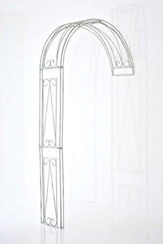 CLP Halbbogen RICCARDO, Metall Rosenbogen halbrund zur Wandbefestigung, Eisen antik weiß, 130 x 40 x 258 cm - 2