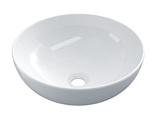 STARBATH PLUS Lavabo Ceramica Soprapiano Lavandino Da Appoggio Bianco Forma Bowl 40 x 40 x 15 cm SFINBOL
