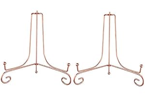 Tincogo 8 Pollici Argento Ferro Supporto Cavalletto Decorativo per Foto, Piatti, cornici, Libri di Cucina, Piatti Decorativi, Tablet e Arte,Rosa Oro 2 Pezzi