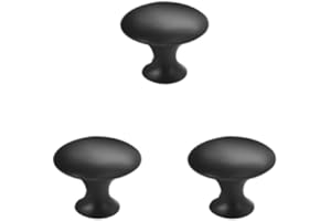 lmoikesz 3 Set of European Mushroom Wardrobe Knobs Drawer Handles Pulls Modern Installation Fixed Single Hole Retro Furniture L/Black, L/Black 3Set