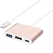 Produktbild QWER USB C Hub Typ-C Konverter USB Apple MacBook Computer Pro Adapter VGA Kabel HDMI Docking Station,Gold