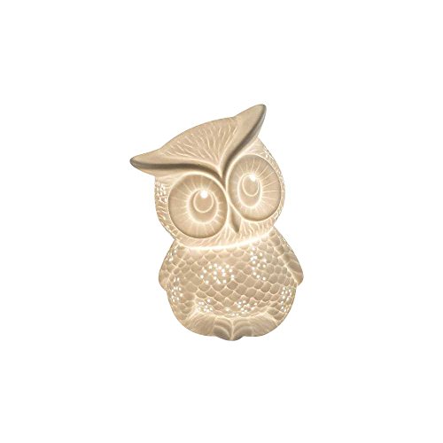 Preisvergleich Produktbild Tischlampe, Leuchte Eule, Babyeule H. 20cm weiß Keramik Formano