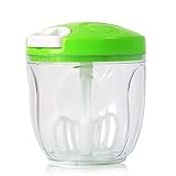 UASGE: Simplemente coloque los ingredientes en el recipiente, girar y bloquear la tapa y tire del cable para hacer girar las cuchillas de cortar