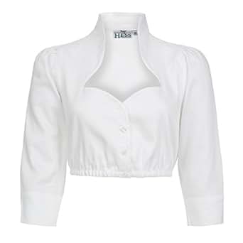 Dirndlbluse Nené mit Stehkragen in Weiß von Hess: Amazon