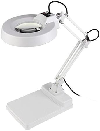 WOABE WAOBE LED Desktop Magnifier Table Lamp With a Magnifying Glass to Read the Elderly Electronic Maintenance Test 10X Times