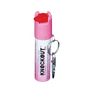 Knockout Punch Strong Oc Pepper Spray with Child Safety Lock and Key Ring (Pink)