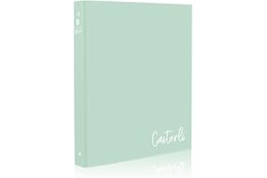 Casterli 72890 - Carpeta 4 anillas color Basic, Tapa forrada mate, Tamaño 320 x 275 x 40 mm, colores surtidos, Anillas de 30mm (VERDE CLARO)