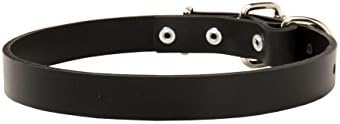 38 inch Thin Brown Leather Dog Collar - 1 inch (2.5cm) wide