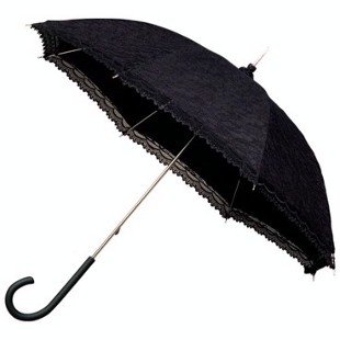 Preisvergleich Produktbild Brautschirm Gothic Retro Stockschirm Damen Schwarz Spitze
