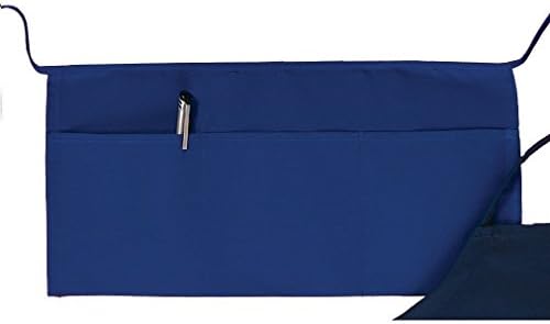 Big Accessories Three-Pocket 10"" Waist Apron, Navy, OS