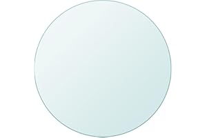 vidaXL Tempered Glass Table Top - Round Transparent Dining/Coffee/Garden Table Top Replacement with 80 cm Diameter