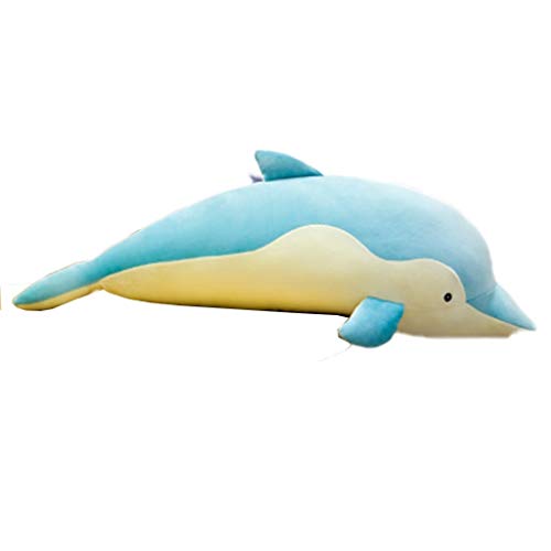 Preisvergleich Produktbild Plüschtier Kuscheltiere Kopfkissen Kuscheltiere Delphin Kissen Mädchen Kissen Babybettausstattung (Color : Blue, Size : 90cm / 35.4 inches)