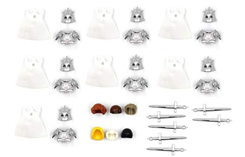 MAGMABRICK Accesorios Militares compatibles con Legos. Figura Torso y Armadura de Guerra de Plata Inspirada en el Juego del Trono para Personalizar la construcción de Edificios de Minifiguras