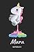 Produktbild Mara - Notizbuch: Individuelles personalisiertes Mädchen & Frauen Namen blanko Regenbogen pupsendes Einhorn Notizbuch. Liniert leere Seiten. Ideal als ... Weihnachts & Geburtstags Geschenk für Frauen.