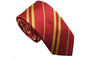 JEZIORO School Tie,Harry Red Striped Neckties,Potter Wizard World Uniform Student Party Cosplay for Costume Necktie for Halloween,Gryffindor,Fancy Dress Accessories Daily,Use for Children's Mens＆Adult
