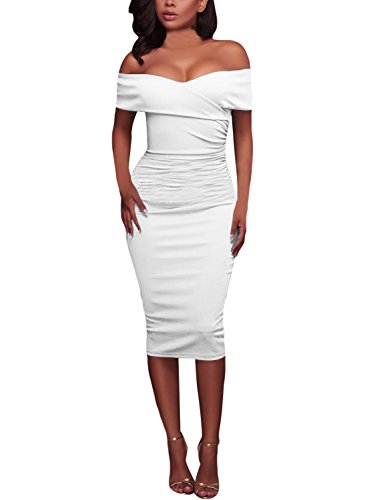 bardot bodycon dress white Avinci