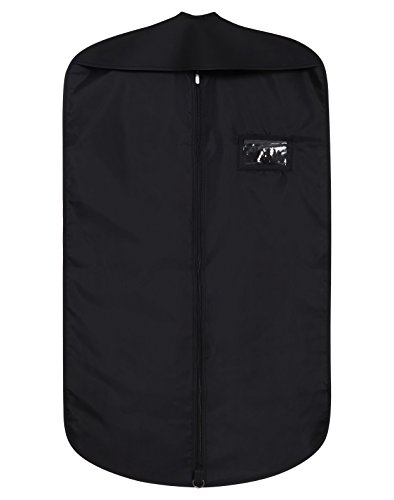 1 x Kleidersack mit Reißverschluss, atmungsaktiv, reißfest - Farbe: schwarz