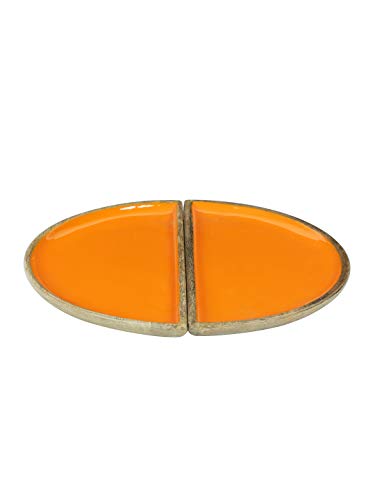 Seashell Orange & Brown Serving D Platters 30 x 30 cm Each, for Kitchen Tools, Perfect Housewarming Gift