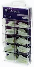 N SALON NAIL TIPS WHITE [ FALSH NAILS WITH GLUE] 100 NAIL TIPS - 100 PCS