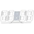 thumbgeek 3D LED Wall Clock, Modern Digital Alarm Clock Display, Home, Kitchen, Office, Desk, Night, Wall Clock 24 or 12 Hour Display