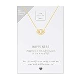 ❤ SCHLICHTES DESIGN - Wunderschöne, filigrane 925 Sterling Silber Halskette im zeitlosen Design mit Lotusblume Anhänger in der Farbe gold inklusive Spruchkarte. Die Halskette wirkt feminin, stilvoll und ist vielseitig kombinierbar.