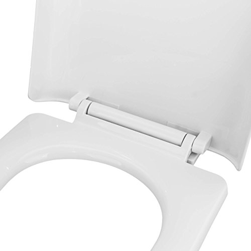 VILSTEIN© WC-Sitz mit Absenkautomatik, WC Deckel Toilettendeckel, Antibakteriell beschichtet, Soft-Close für Sitz und Deckel, inkl. Universal Befestigungs-Set, weiß, VS-ZT14 - 5