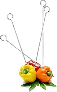 Avani 4 Barbecue Skewers for BBQ Tandoor, Grill | Stainless Steel Stick Pack of 4 (4 Skewers)