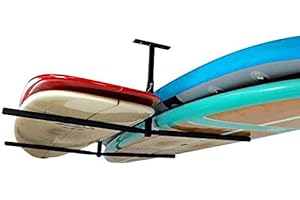 StoreYourBoard Standup Paddleboard and Surfboard Ceiling Storage Rack, Adjustable Garage Mount Hanger, Heavy Duty