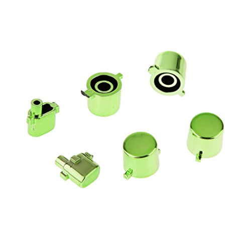 Generic Metall überzogen Vollständige Gehäuse Schale Fall Schaltfläche Bausatz Ersatzteile für PS4 Controller – Grün, one size - 3