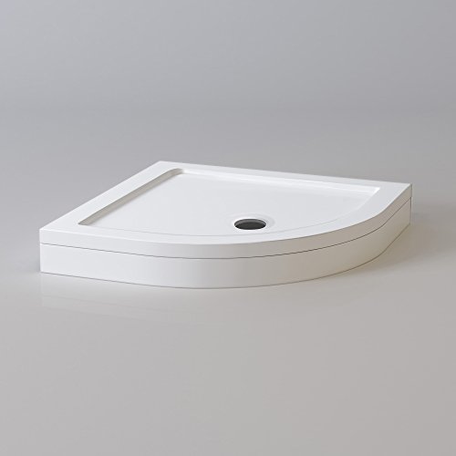 iBathUK Quadrant 800x800mm Stone Easy Plumb Shower Enclosure Tray with