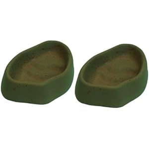 Namiba Terra 29602 Terra-Puzzle Keramik-Terrassen-Wassernapf Doppelpack, 12 x 10 cm, grün glasiert