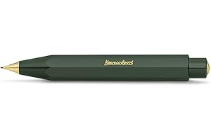 Kaweco Portaminas cl?sico de 0,7 mm HB, portaminas de pl?stico en dise?o octogonal, portaminas de 11 cm, recargable, color verde