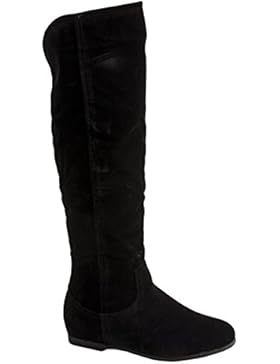 Elara Damen Stiefel | Warm Gefüttert | Bequeme Langschaft Boots | Flache Zipper