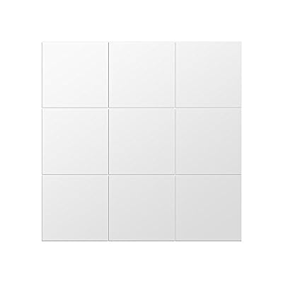 Yosoo Miroir Autocollant Miroir adhésif décoratif carré effet miroir Carrés argenté amovible pour salle de bain, porche, salon, chambre (60x60cm(16 pièces))
